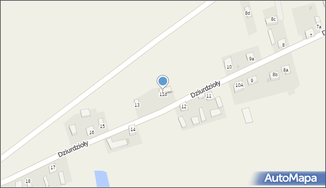 Dziurdzioły, Dziurdzioły, 11d, mapa Dziurdzioły