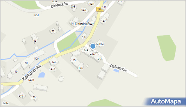 Dziwiszów, Dziwiszów, 143A, mapa Dziwiszów