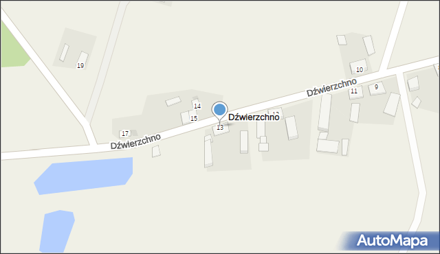 Dźwierzchno, Dźwierzchno, 13, mapa Dźwierzchno