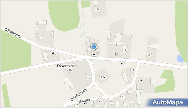 Dźwierznia, Dźwierznia, 11, mapa Dźwierznia