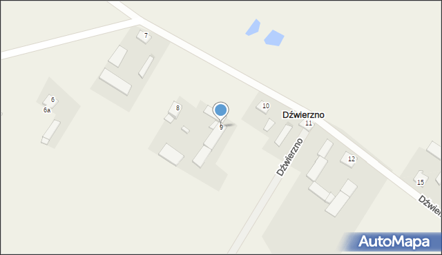 Dźwierzno, Dźwierzno, 9, mapa Dźwierzno