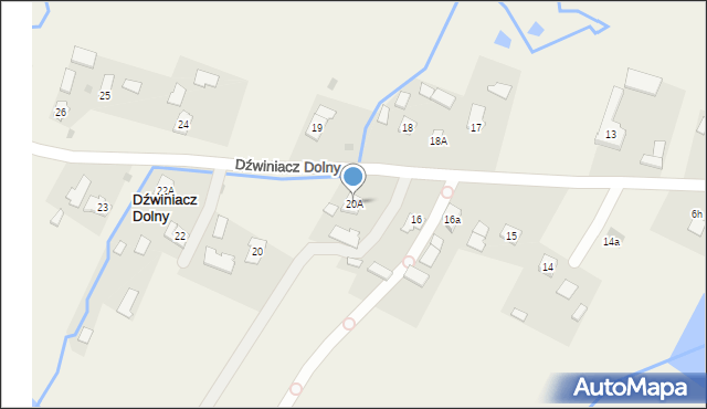 Dźwiniacz Dolny, Dźwiniacz Dolny, 20A, mapa Dźwiniacz Dolny