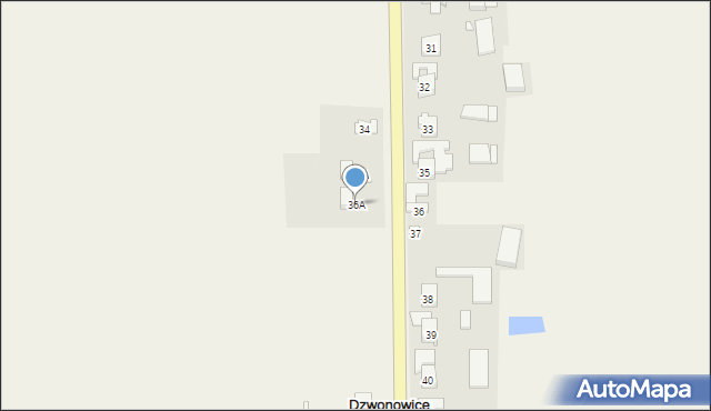 Dzwonowice, Dzwonowice, 36A, mapa Dzwonowice