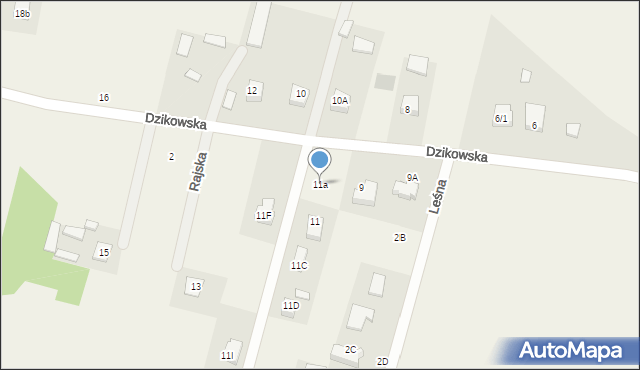 Fasty, Dzikowska, 11a, mapa Fasty