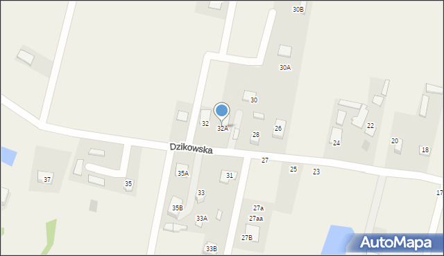 Fasty, Dzikowska, 32A, mapa Fasty