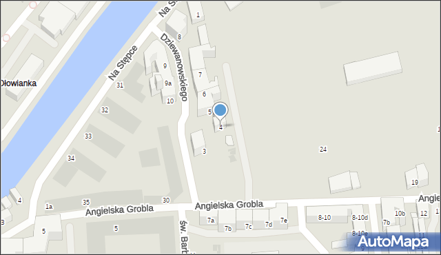 Gdańsk, Dziewanowskiego Jana, 4, mapa Gdańska