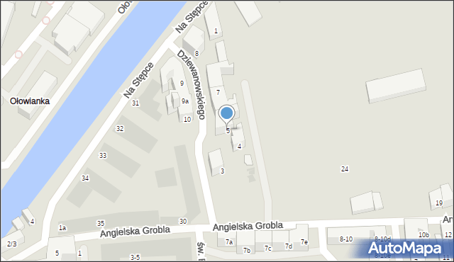 Gdańsk, Dziewanowskiego Jana, 5, mapa Gdańska