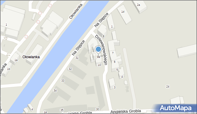 Gdańsk, Dziewanowskiego Jana, 9a, mapa Gdańska
