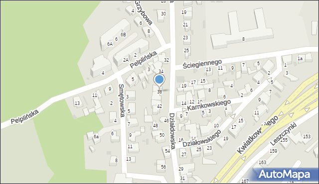 Gdynia, Działdowska, 38, mapa Gdyni