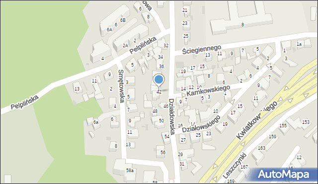 Gdynia, Działdowska, 42, mapa Gdyni