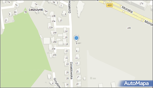 Gdynia, Działdowska, 7, mapa Gdyni