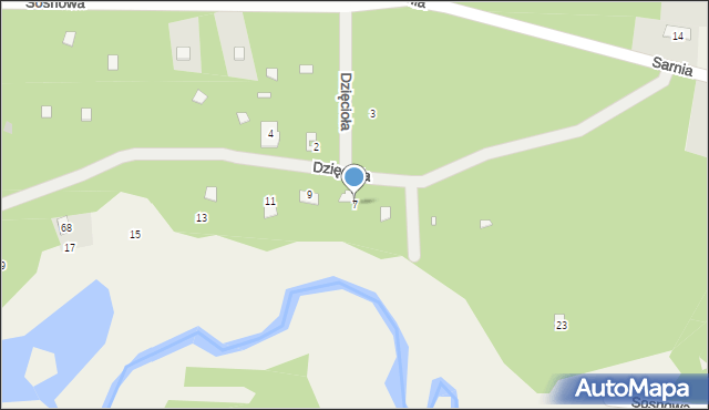 Gliniak, Dzięcioła, 7, mapa Gliniak