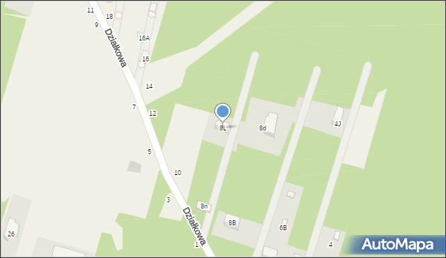 Głuchów, Działkowa, 8L, mapa Głuchów