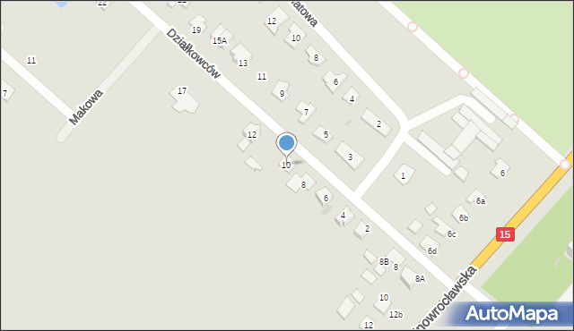 Gniewkowo, Działkowców, 10, mapa Gniewkowo