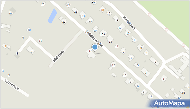 Gniewkowo, Działkowców, 17a, mapa Gniewkowo