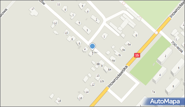 Gniewkowo, Działkowców, 2, mapa Gniewkowo