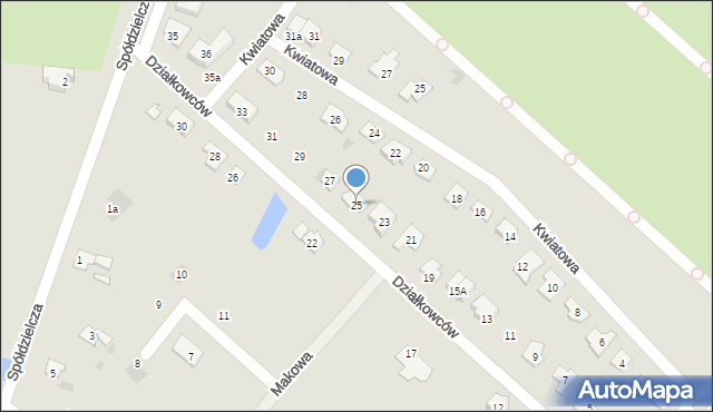 Gniewkowo, Działkowców, 25, mapa Gniewkowo