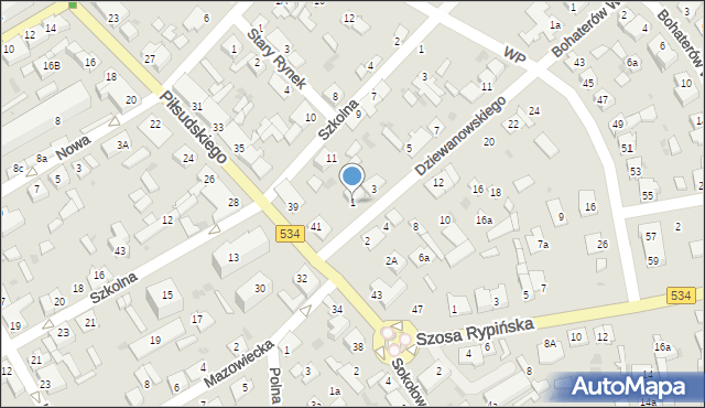 Golub-Dobrzyń, Dziewanowskiego Jana, 1, mapa Golub-Dobrzyń