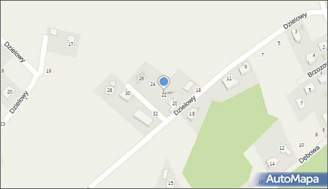 Górki Wielkie, Dzielowy, 22, mapa Górki Wielkie