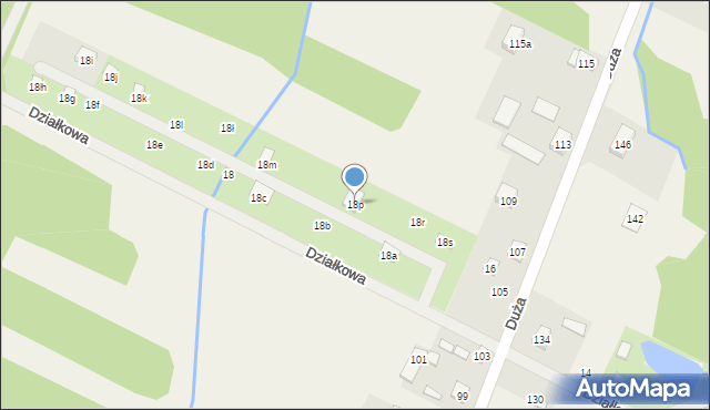 Grabina Radziwiłłowska, Działkowa, 18p, mapa Grabina Radziwiłłowska