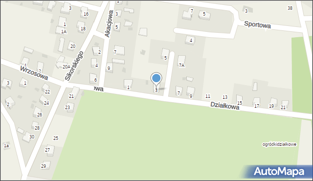 Gromadka, Działkowa, 3, mapa Gromadka