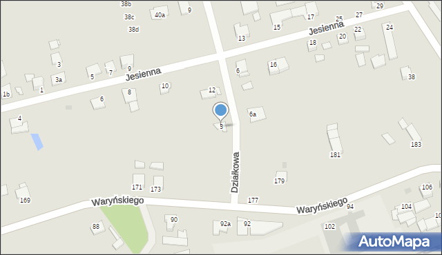 Grudziądz, Działkowa, 3, mapa Grudziądza