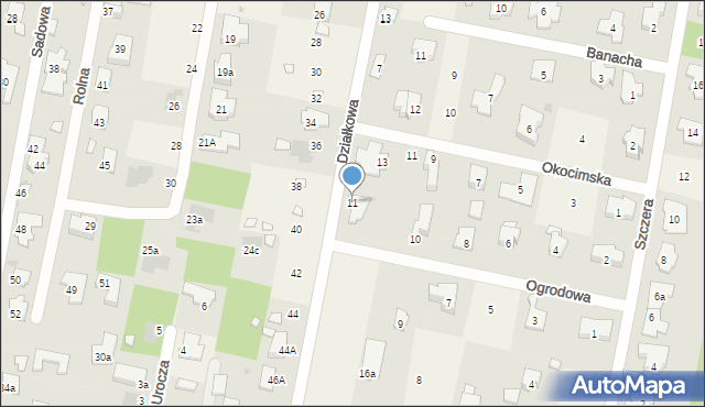 Hornówek, Działkowa, 11, mapa Hornówek