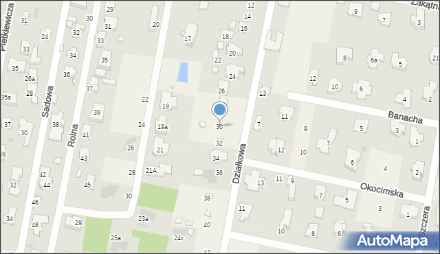 Hornówek, Działkowa, 30, mapa Hornówek