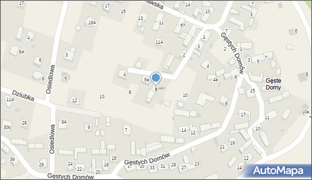 Jabłonka, Dziubka Wendelina, 6, mapa Jabłonka