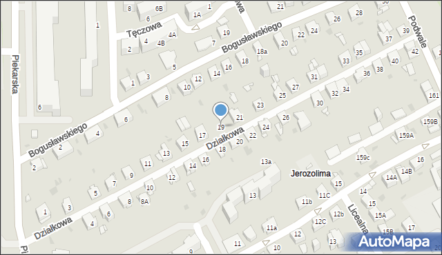 Jaworzno, Działkowa, 19, mapa Jaworzno
