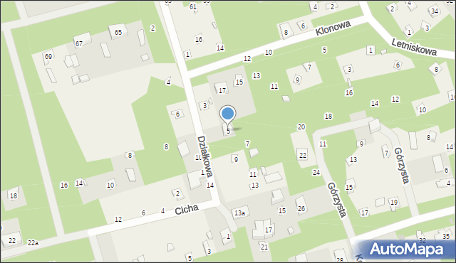 Jedlicze B, Działkowa, 5, mapa Jedlicze B