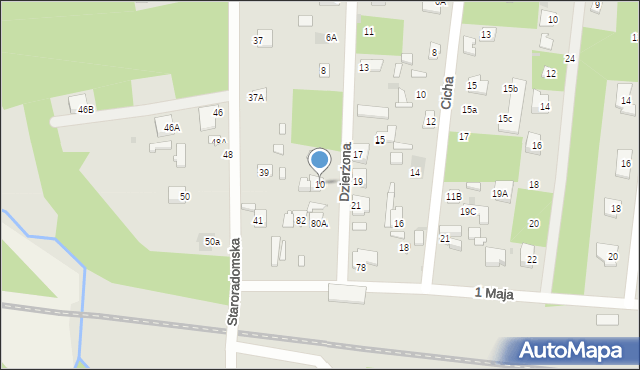 Jedlnia-Letnisko, Dzierżona Jana, ks., 10, mapa Jedlnia-Letnisko