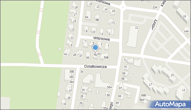 Jelenia Góra, Działkowicza, 51, mapa Jelenia Góra