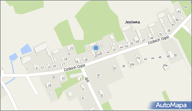 Jesówka, Dzikich Gęsi, 27, mapa Jesówka
