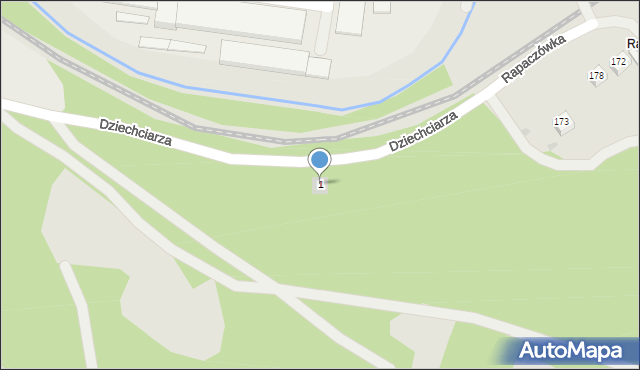 Jordanów, Dziechciarza, 1, mapa Jordanów