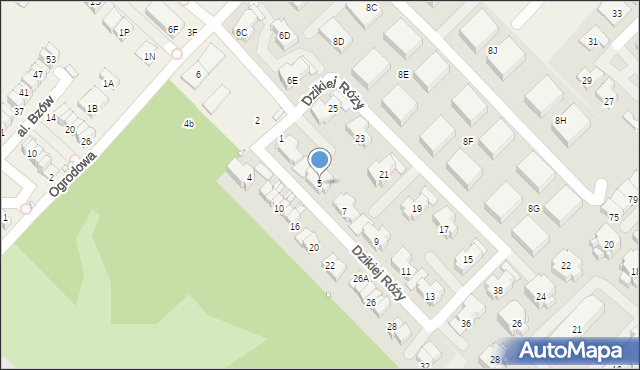 Józefosław, Dzikiej Róży, 5, mapa Józefosław