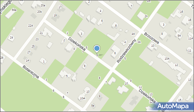 Józefów, Dziekońska, 7, mapa Józefów