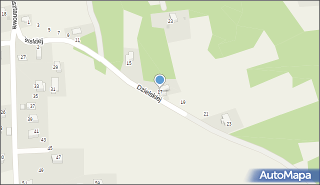 Jurczyce, Dzielskiej Marii, prof., 17, mapa Jurczyce