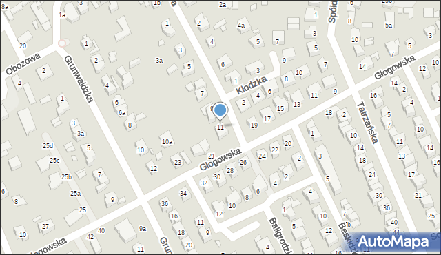 Kalisz, Działkowa, 11, mapa Kalisza