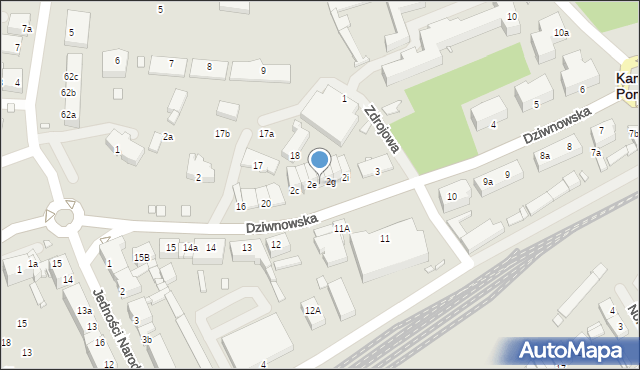 Kamień Pomorski, Dziwnowska, 2f, mapa Kamień Pomorski