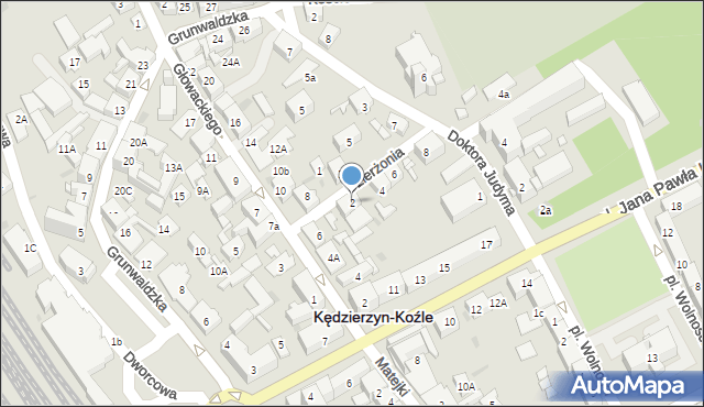 Kędzierzyn-Koźle, Dzierżonia Jana, 2, mapa Kędzierzyna-Koźle