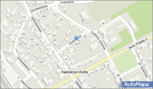 Kędzierzyn-Koźle, Dzierżonia Jana, 4, mapa Kędzierzyna-Koźle