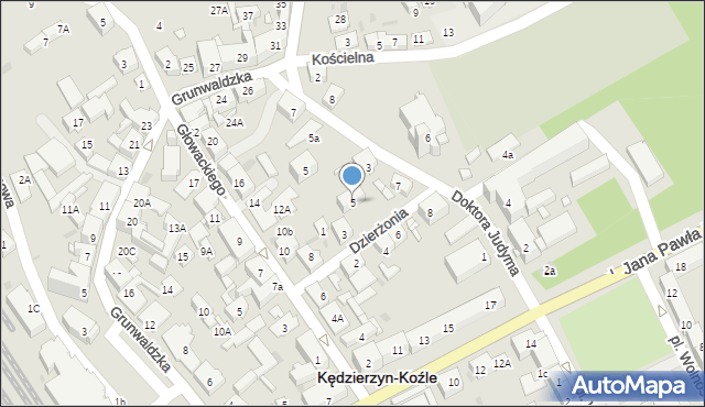 Kędzierzyn-Koźle, Dzierżonia Jana, 5, mapa Kędzierzyna-Koźle
