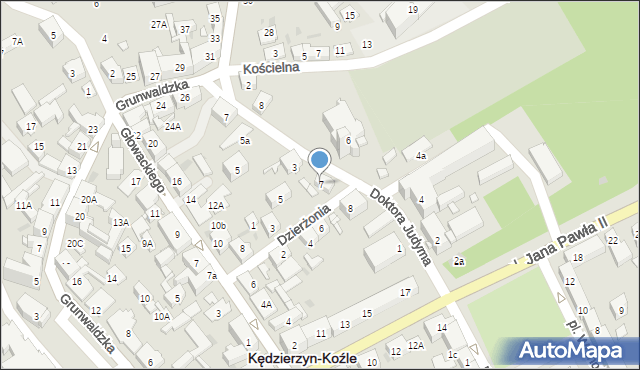 Kędzierzyn-Koźle, Dzierżonia Jana, 7, mapa Kędzierzyna-Koźle
