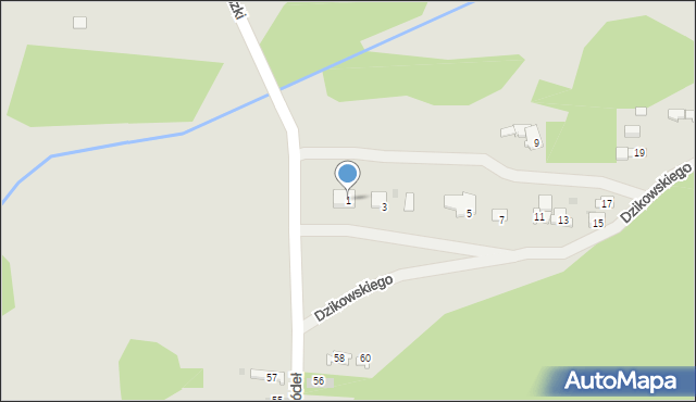 Kielce, Dzikowskiego Władysława, 1, mapa Kielc