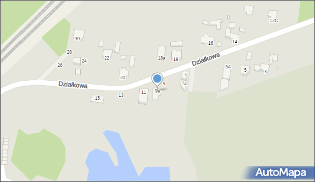 Konin, Działkowa, 9a, mapa Konina