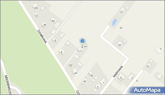 Korytów A, Działkowa, 4i, mapa Korytów A