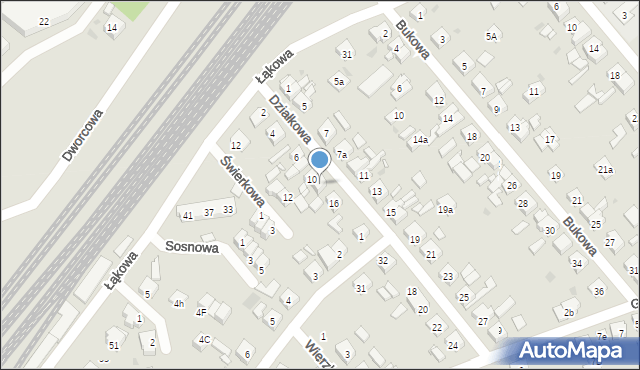 Kościan, Działkowa, 14, mapa Kościan