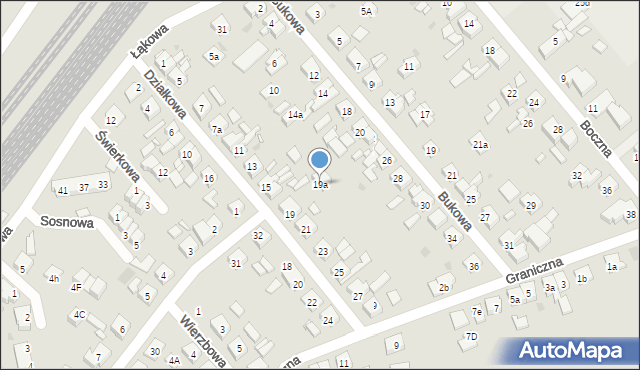 Kościan, Działkowa, 19a, mapa Kościan