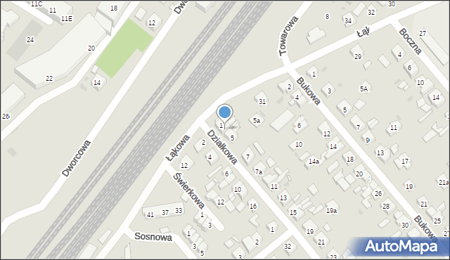 Kościan, Działkowa, 3, mapa Kościan